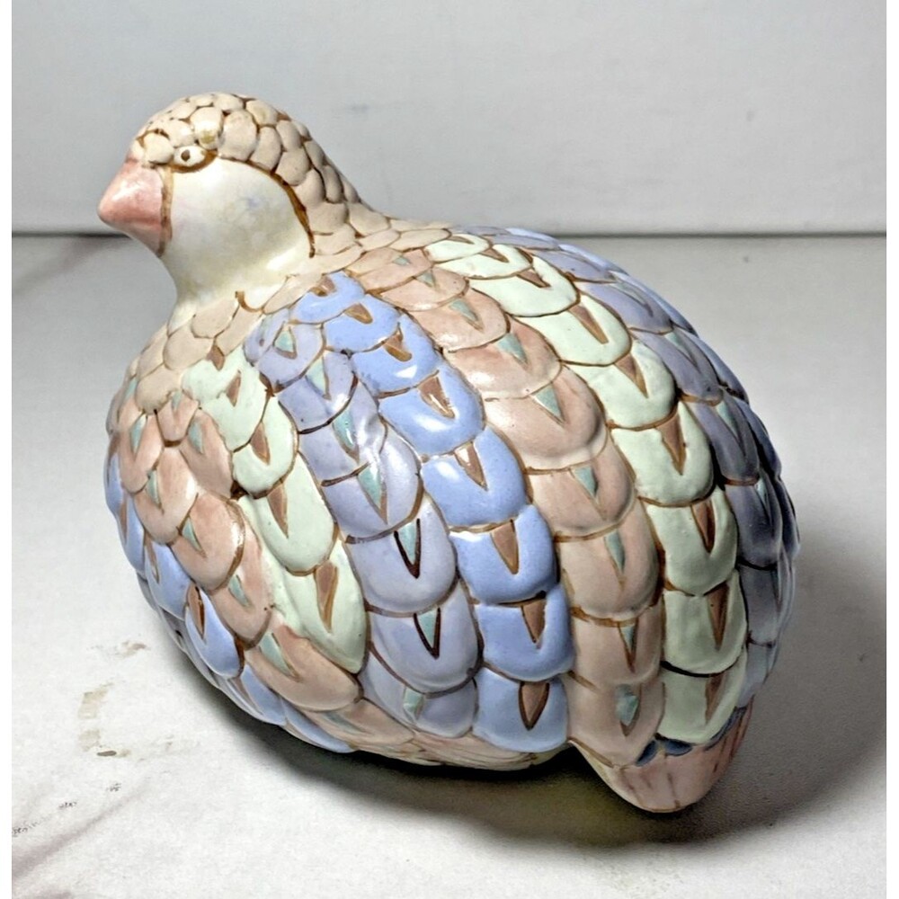 Andrea By Sadek Porcelain Set Of 2 Quail Blue Pink Pastels Bird Figurines - Picture 4 of 11